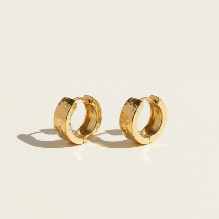 Aurora – Hammered Gold Hoops