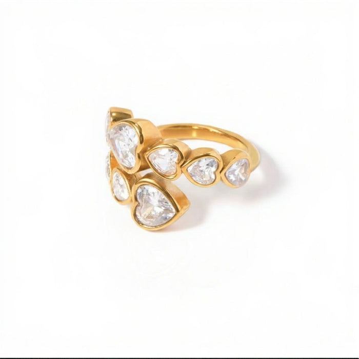Jiya - Sparkling Rope of Hearts Ring