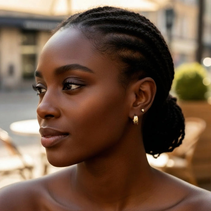 Aurora – Hammered Gold Hoops