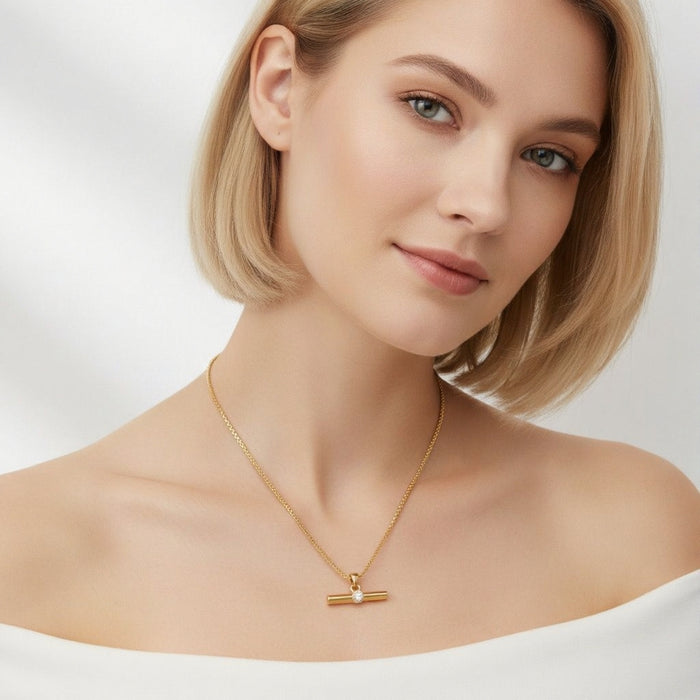 Tia - The Classic T-Bar Necklace