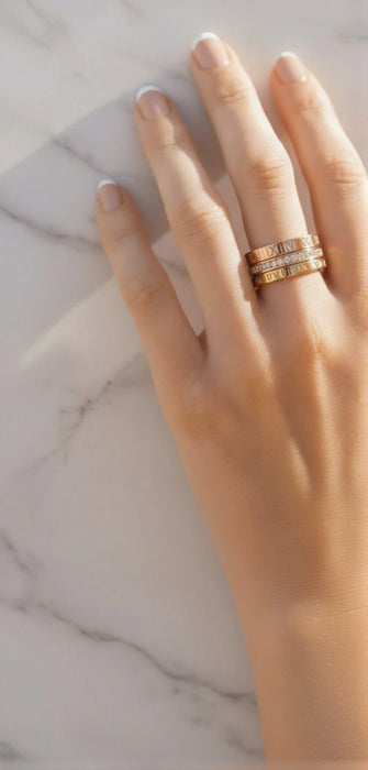 Anya - Multi-band Stone Ring