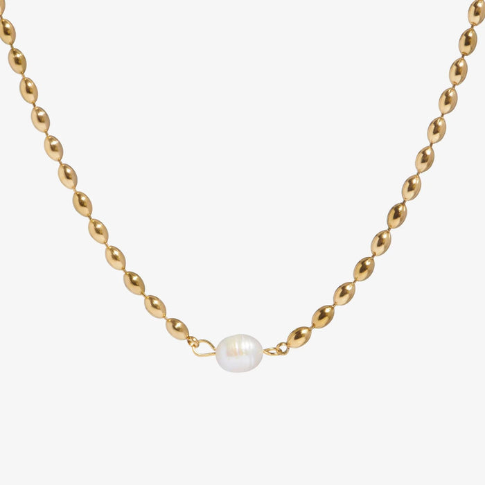Sara - Beaded Necklace Accented With Pearl