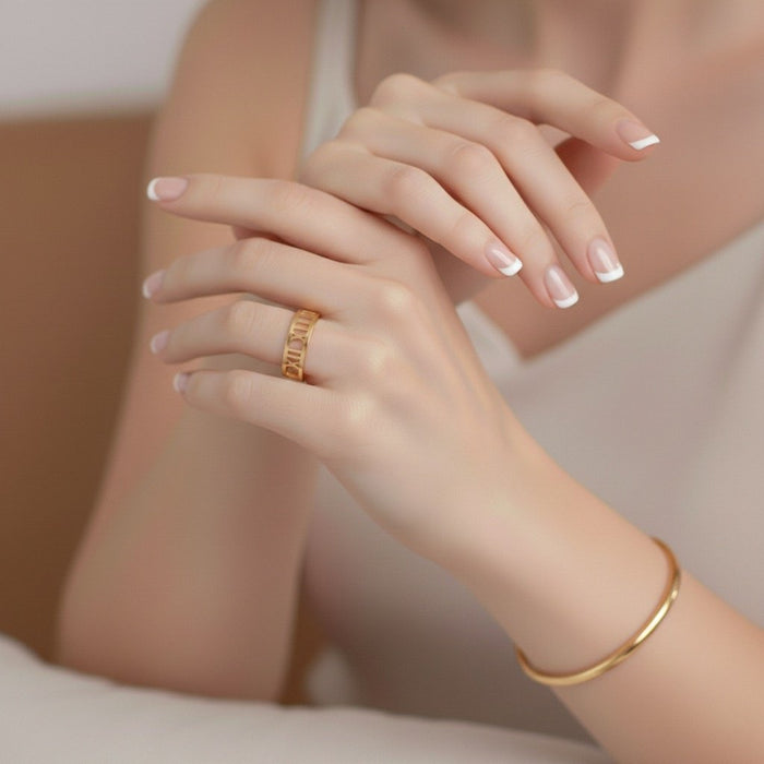 Roma - Sleek Roman Numeral Ring